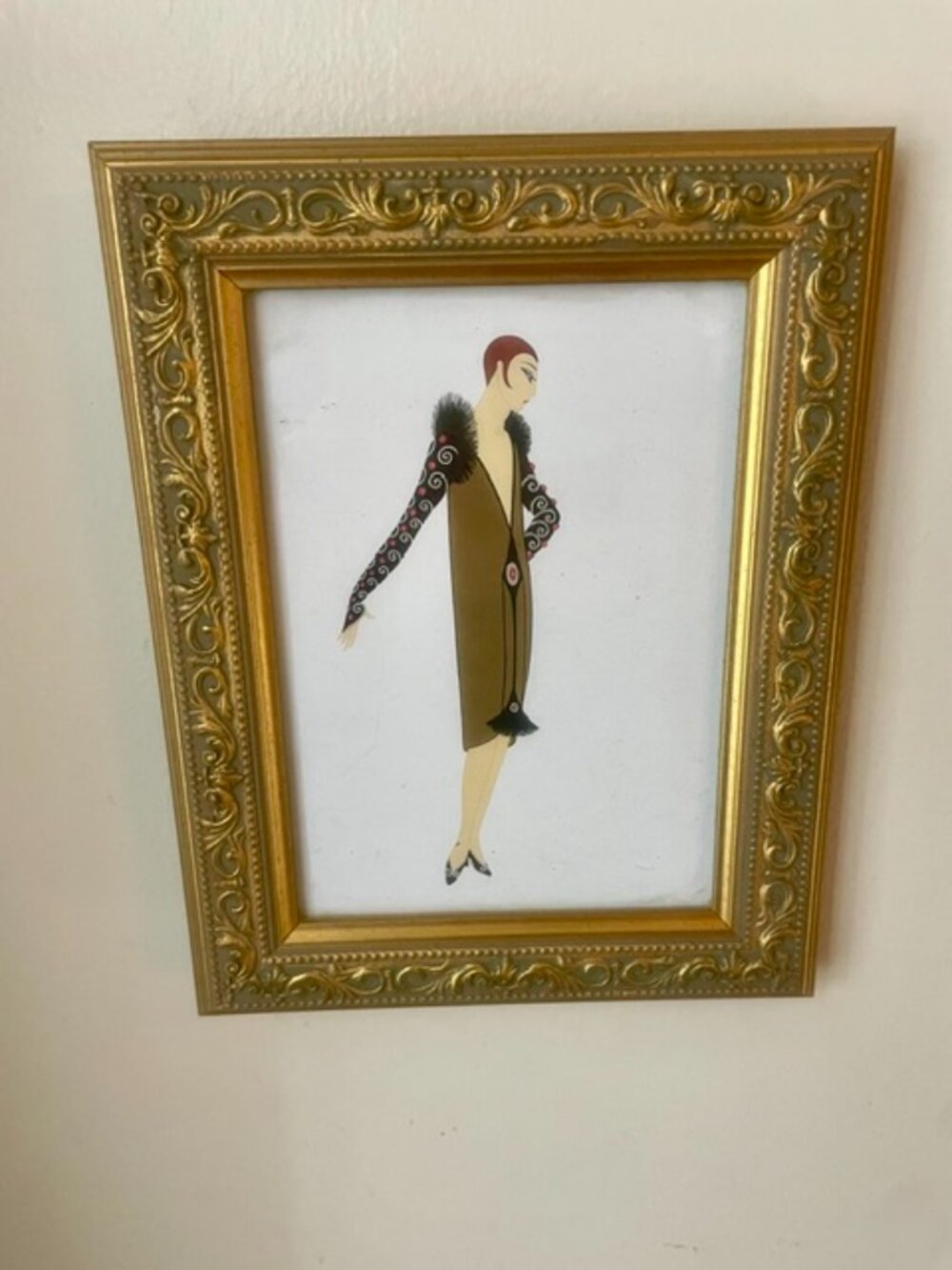 Wall Art Érte Print in Gold Frame Wall & Standing Mount